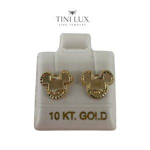 Disney Collection - Earrings Studs Yellow Gold 10K Screwback Mickey Mouse